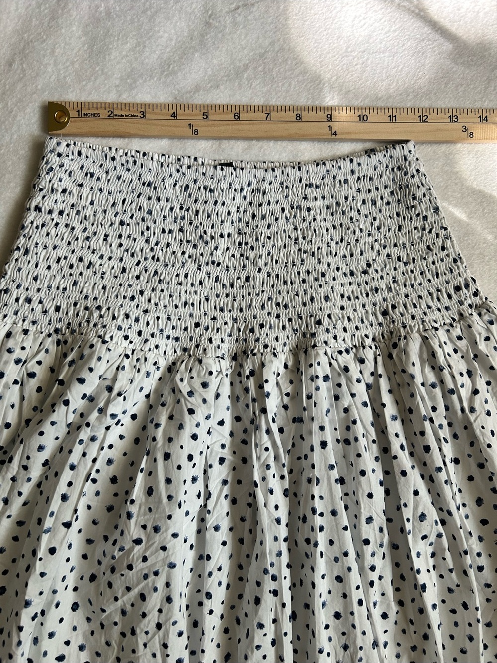 J. Crew White Maxi Skirt with Black Dot Print - Picture 6 of 12